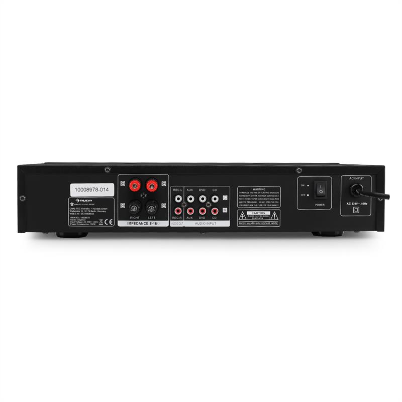 Hi-fi zosilňovač Auna AV2-CD508BT, čierny, AUX, bluetooth – Obrázok 4