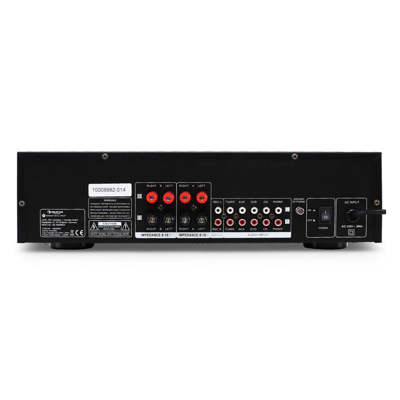 Stereo zosilňovač Auna CD708, AUX phono, strieborný, 600 W – Obrázok 3