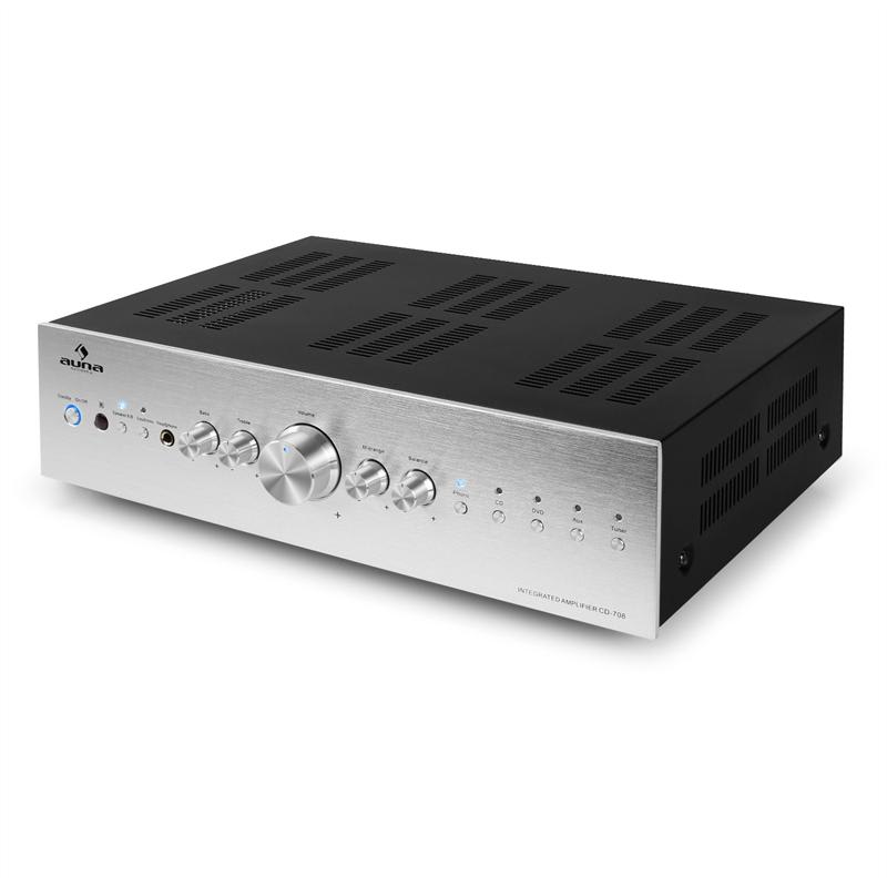 Stereo zosilňovač Auna CD708, AUX phono, strieborný, 600 W – Obrázok 4