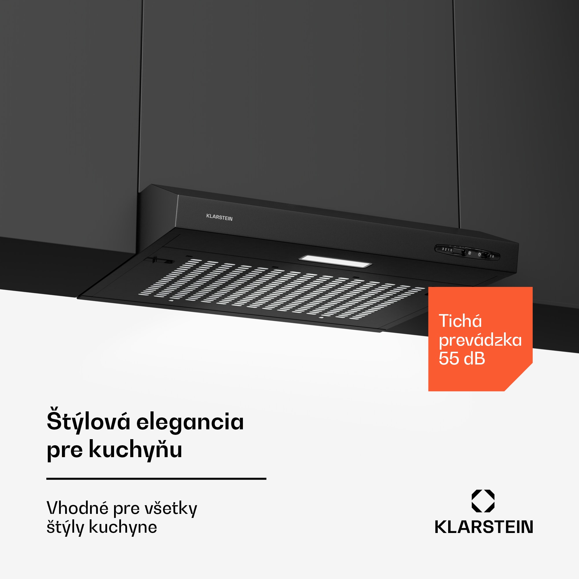 Klarstein UW60BL digestorová odsávačka 60 cm podskrinková LED 208 m³/h – Obrázok 3