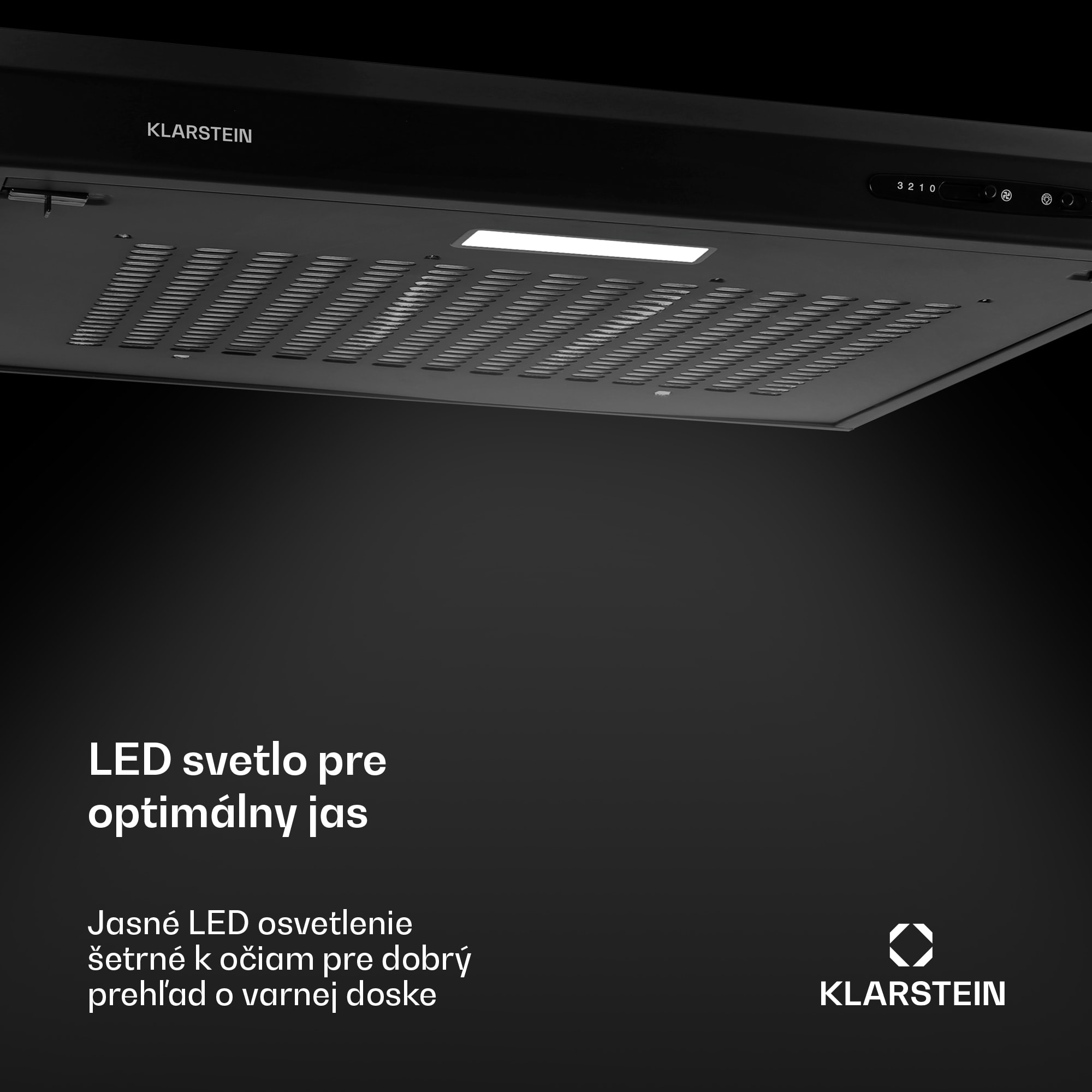 Klarstein UW60BL digestorová odsávačka 60 cm podskrinková LED 208 m³/h – Obrázok 5