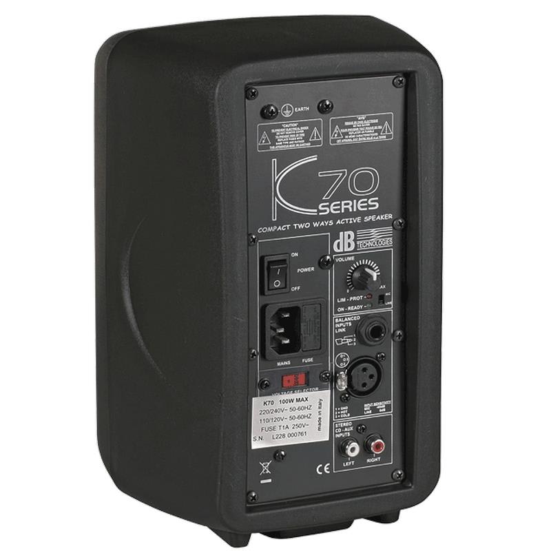 DbTechnologies Aktívny 5" PA reproduktor K70 50 W RMS/100 W špičkový – Obrázok 2