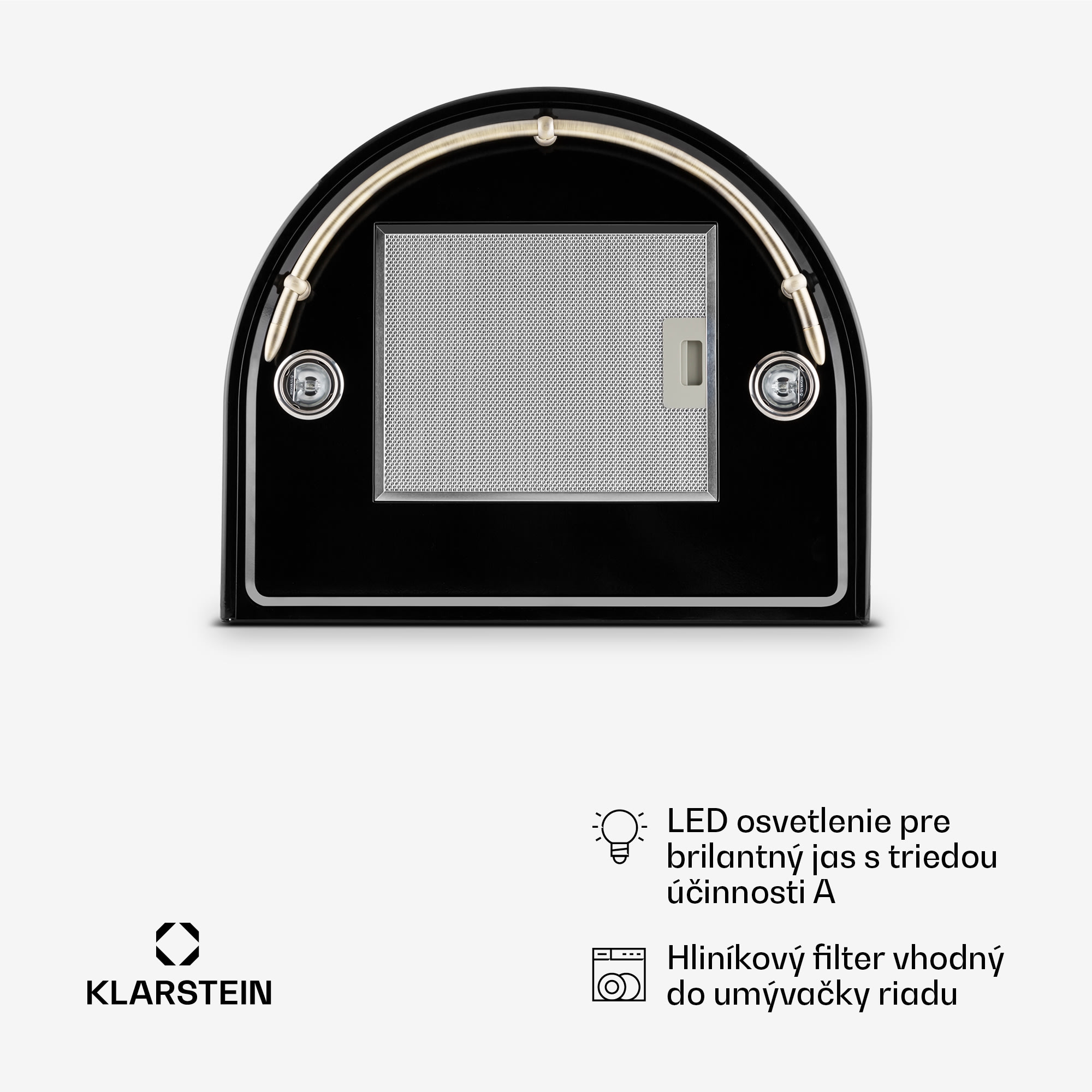 Klarstein Noir, digestor, 60 cm, komínový, 352 m³/h, retro dizajn, nehrdzavejúca oceľ, čierny – Obrázok 5