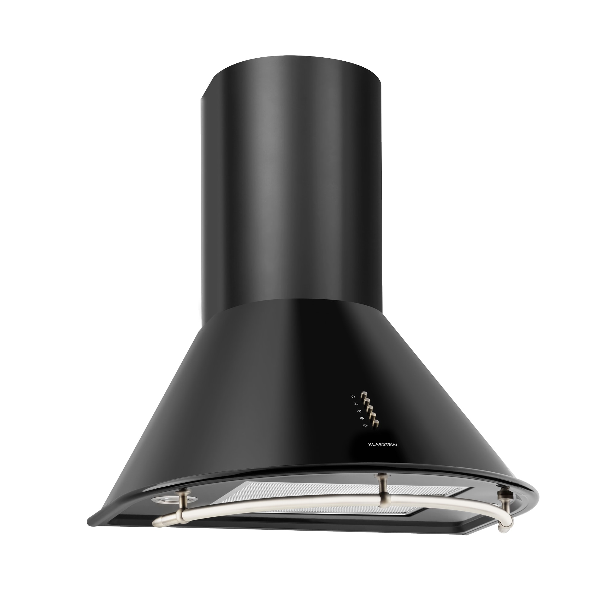 Klarstein Noir, digestor, 60 cm, komínový, 352 m³/h, retro dizajn, nehrdzavejúca oceľ, čierny