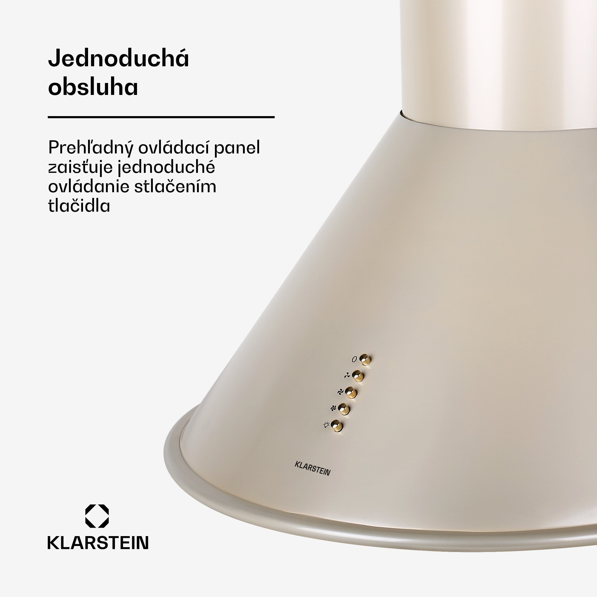 Klarstein Lumio, digestor, 60 cm, komínový, 352 m³/h, retro dizajn, nehrdzavejúca oceľ, champagne – Obrázok 5