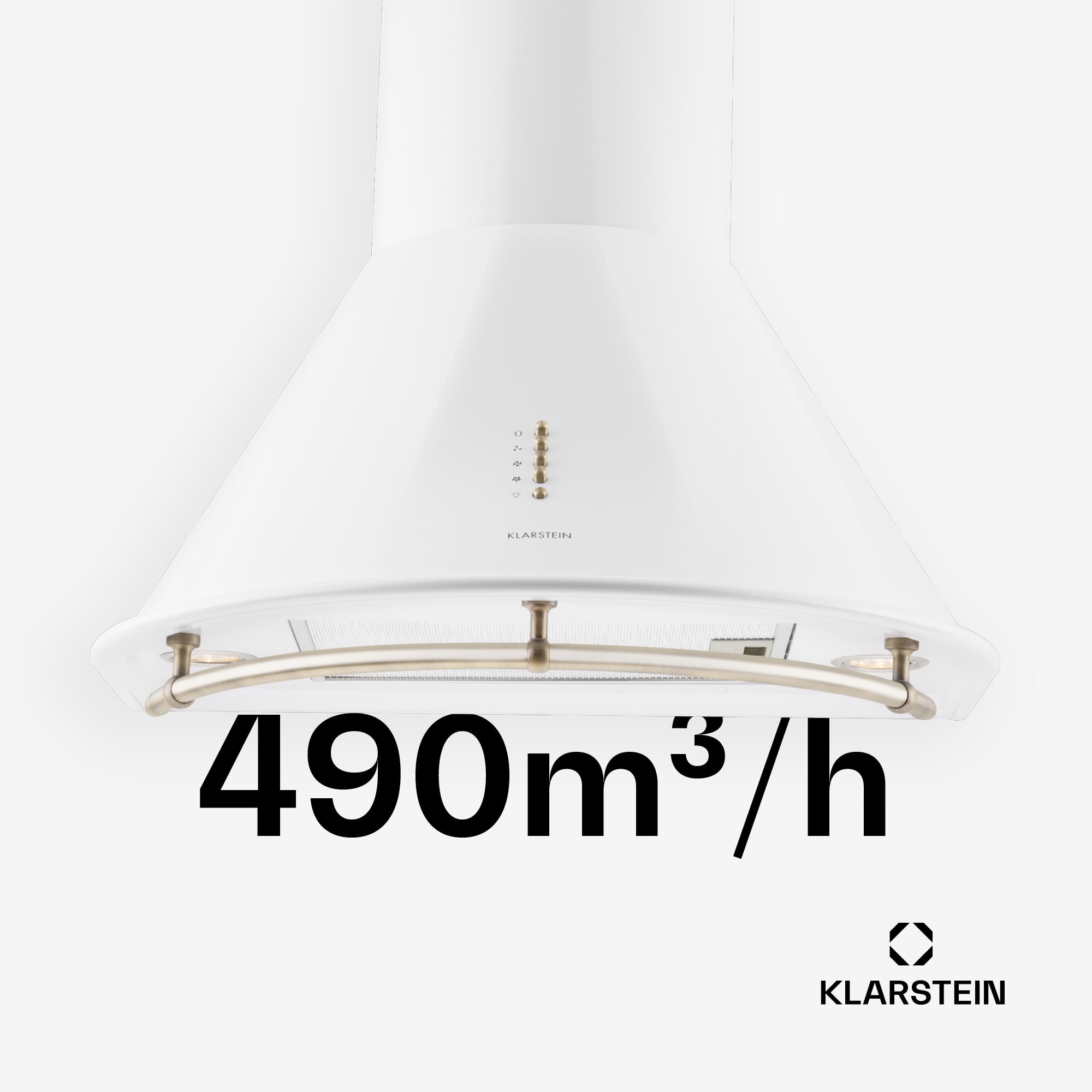 Klarstein Lumio Primo, digestor, 60 cm, komínový, 352 m³/h, retro dizajn, nehrdzavejúca oceľ, biely – Obrázok 4