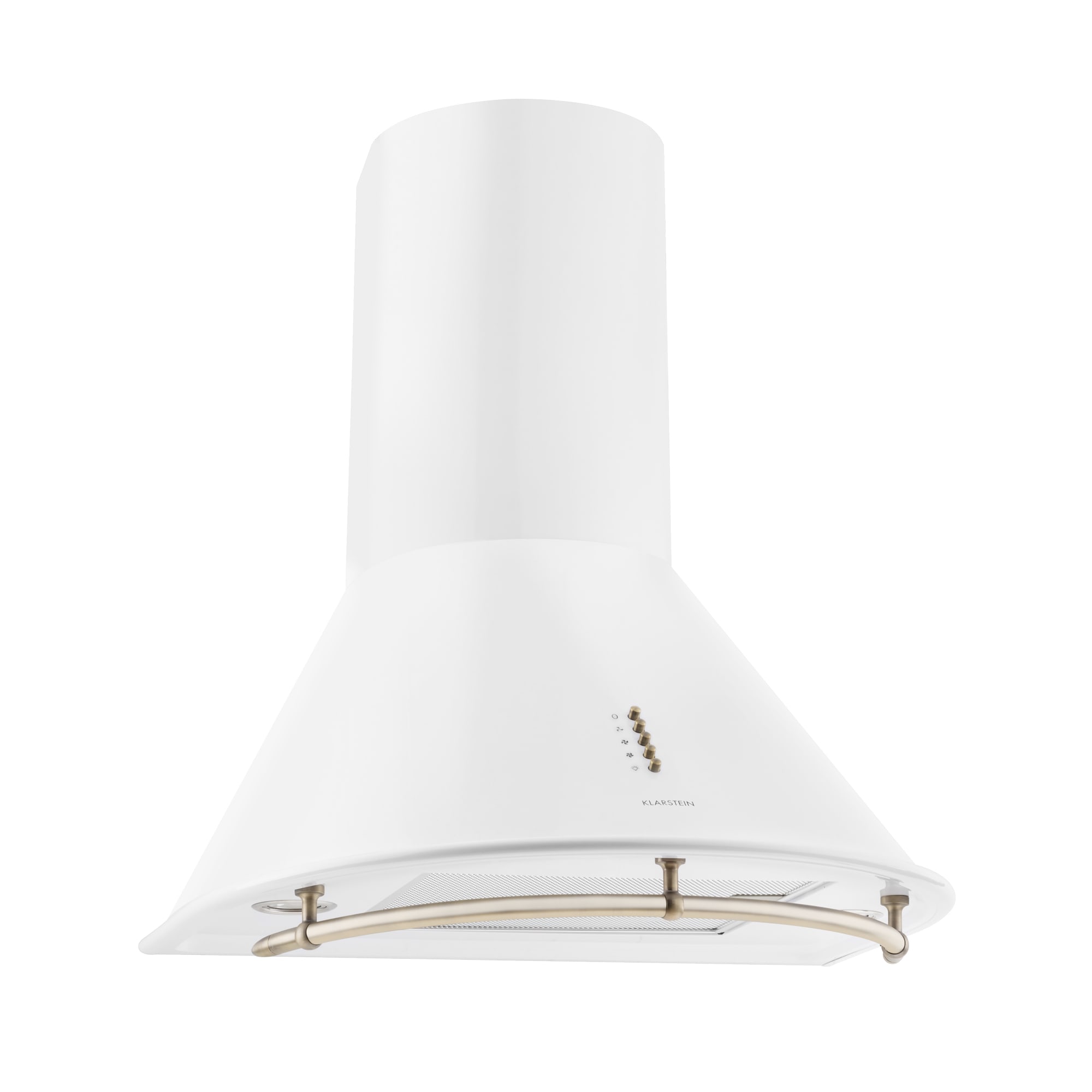 Klarstein Lumio Primo, digestor, 60 cm, komínový, 352 m³/h, retro dizajn, nehrdzavejúca oceľ, biely