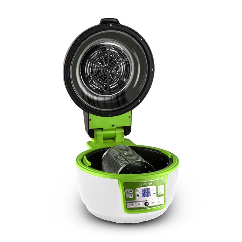 Klarstein VitAir Turbo, teplovzdušná fritéza, 1400 W, 10 l, zeleno-biela – Obrázok 2