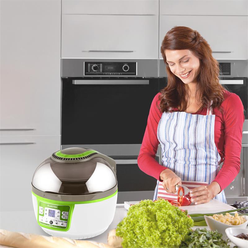 Klarstein VitAir Turbo, teplovzdušná fritéza, 1400 W, 10 l, zeleno-biela – Obrázok 4