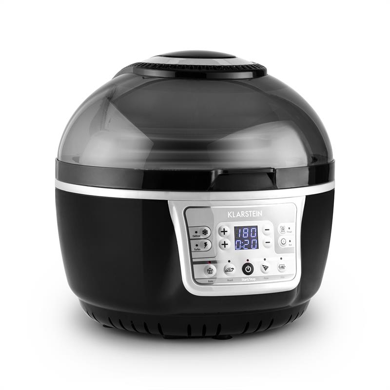 Klarstein VitAir Turbo, teplovzdušná fritéza, 1400 W, 10 L, sivo-čierna