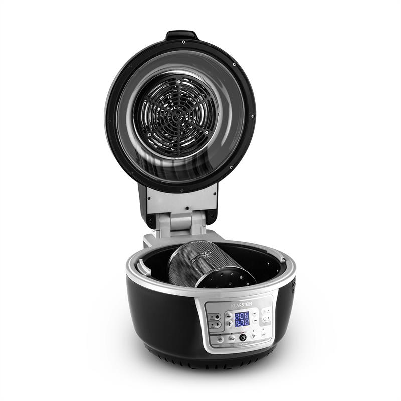 Klarstein VitAir Turbo, teplovzdušná fritéza, 1400 W, 10 L, sivo-čierna – Obrázok 2