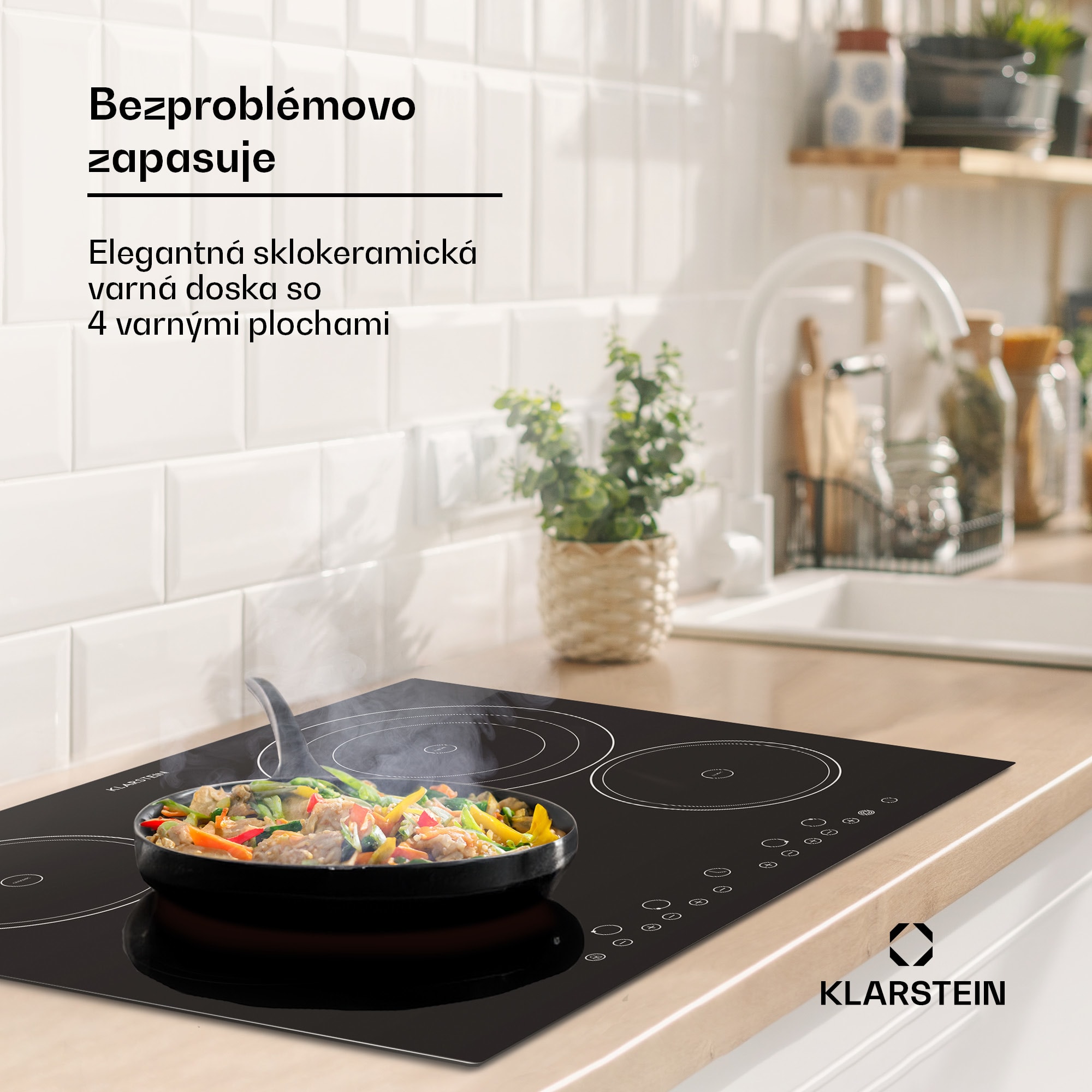 Klarstein Virtuosa, vstavaná varná doska, 6500 W, 4 zóny, 59 x 52 cm, sklokeramika – Obrázok 2