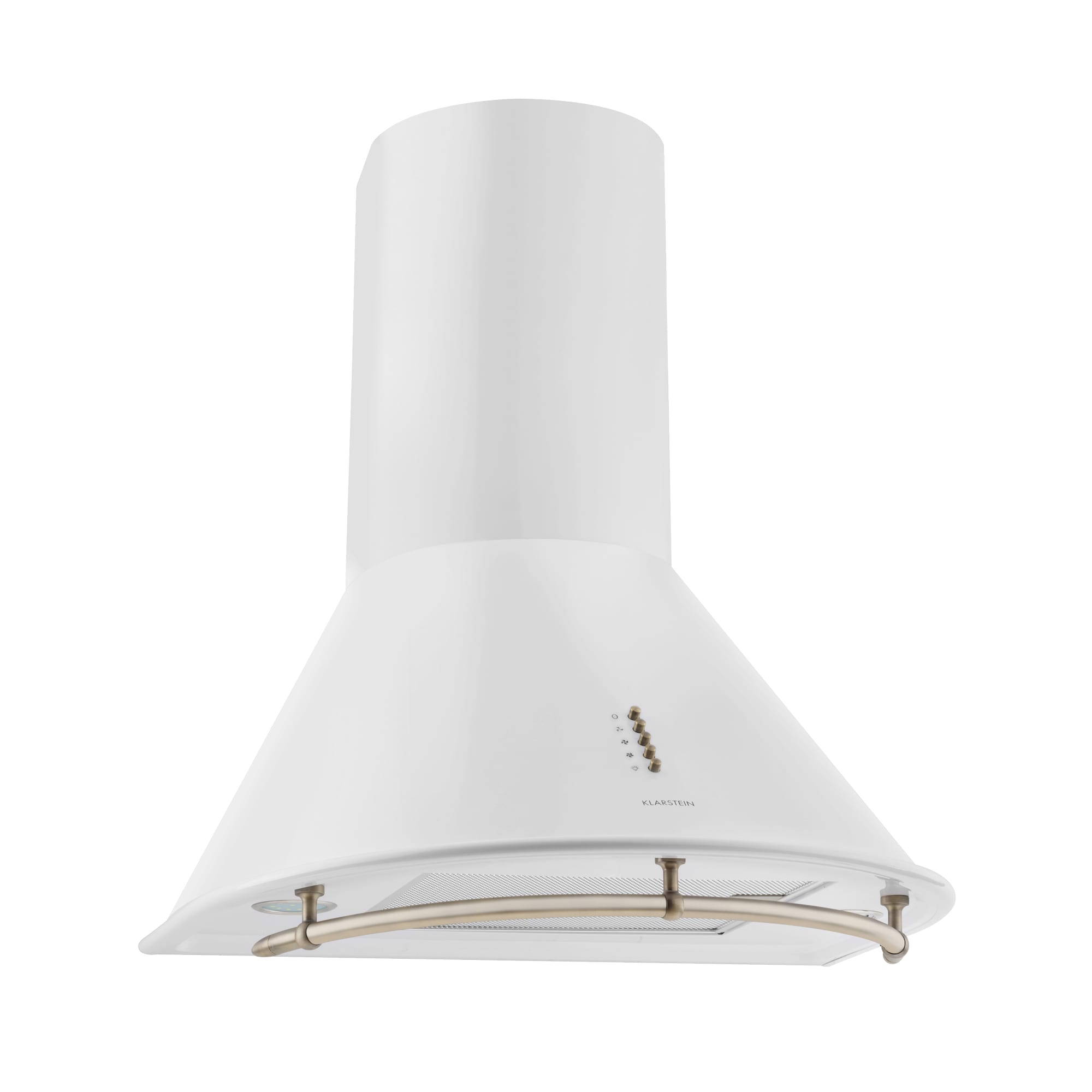 Klarstein Lumio Neo, digestor, 60 cm, komínový, 614 m³/h, retro dizajn, nehrdzavejúca oceľ, biely