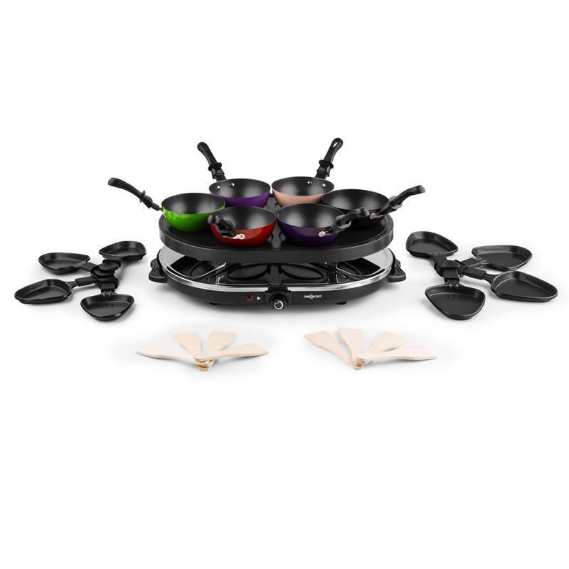 OneConcept Woklette, raclette gril, 1200 W, wok, pre 6 osôb, nepriľnavý povrch – Obrázok 4