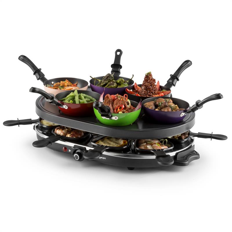 OneConcept Woklette, raclette gril, 1200 W, wok, pre 6 osôb, nepriľnavý povrch – Obrázok 5