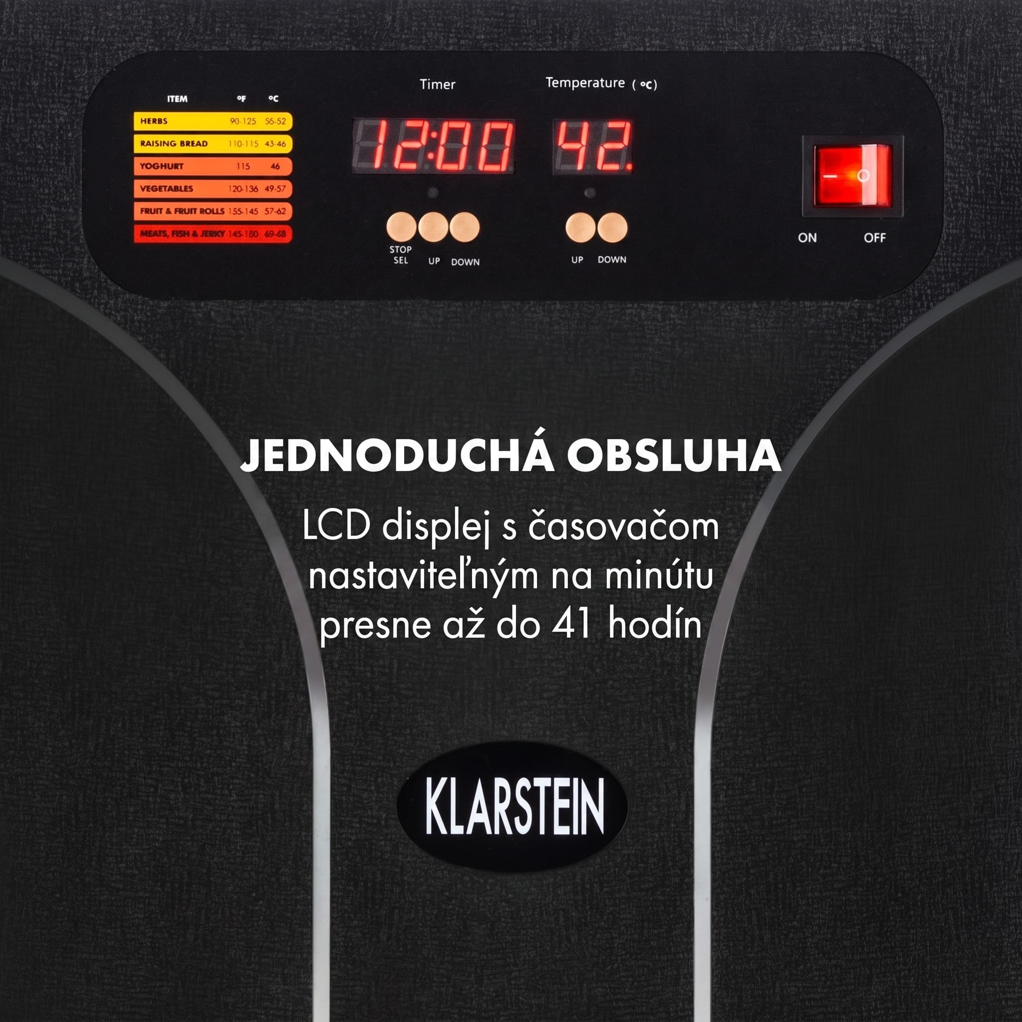 Klarstein Fruit Jerky 14, sušička ovocia, 1000 W, 30-70 °C, 14 poschodí, LCD displej – Obrázok 3