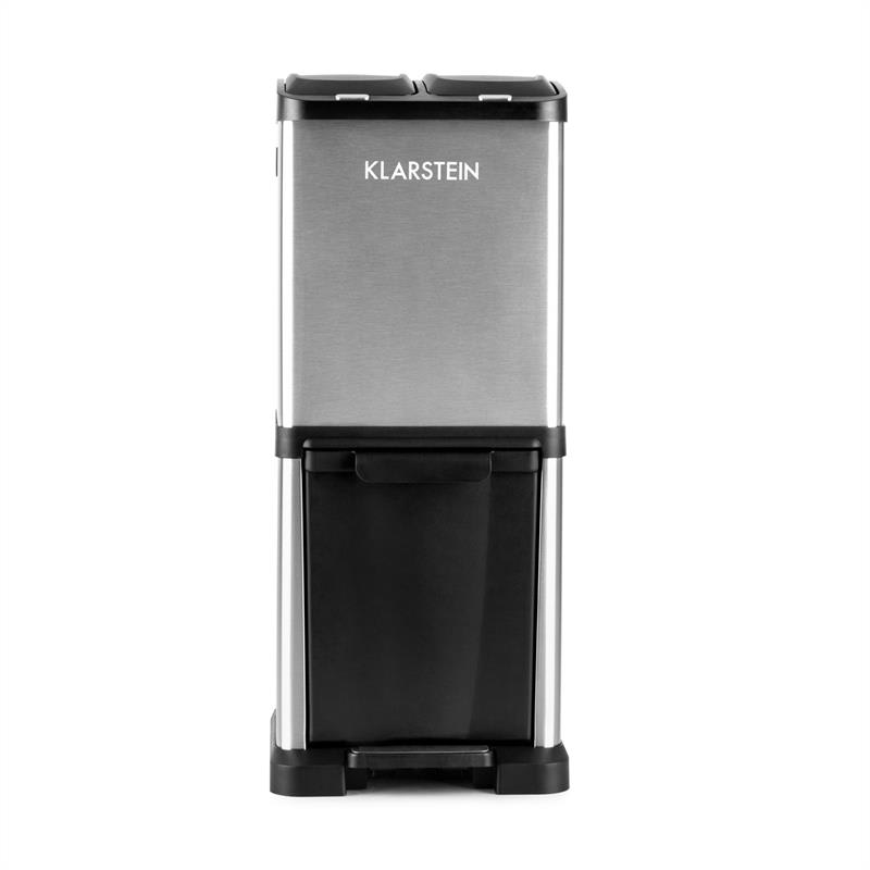Klarstein Ökosystem² odpadkový kôš triedič odpadkov 30l (1 x15 l, 2x7,5 l) PE ušľachtilá oceľ – Obrázok 3