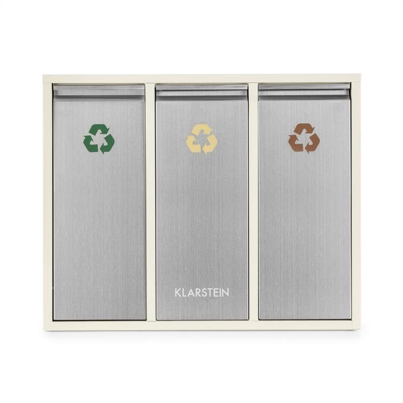 Klarstein Ordnungshütter 3, 45 l, krémovo-béžová, box na triedený odpad, 3 x 15 l – Obrázok 2