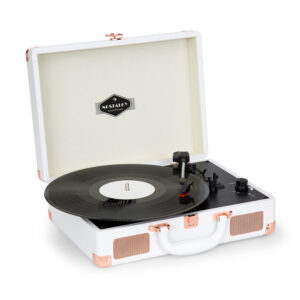Nostalgy by auna Peggy Sue retro gramofón platne USB AUX biela/ružovo-zlatá