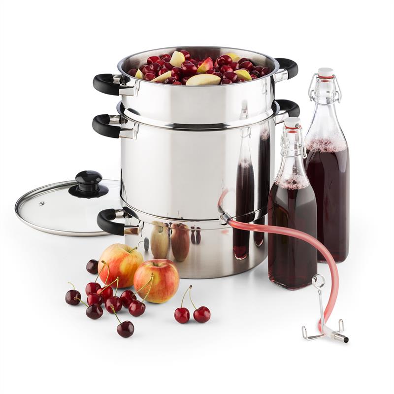 Klarstein Applebee elektrický parný odšťavovač 1500W Ø25cm 8 litrov nerezová oceľ