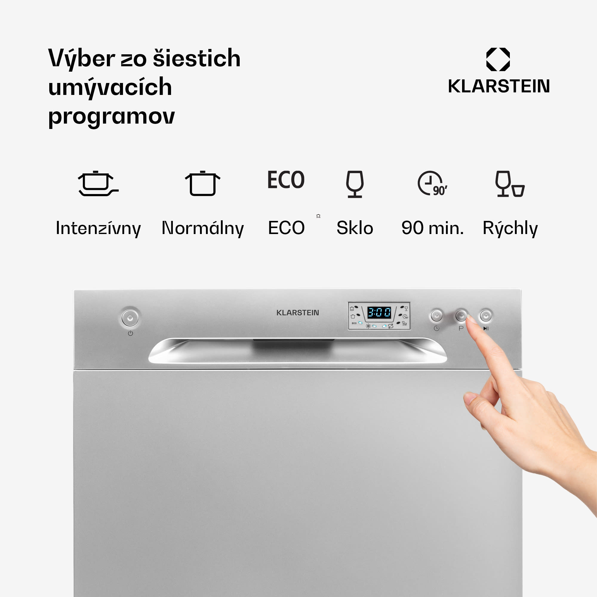 Klarstein Amazonia 8, umývačka riadu, 1620 W, na 8 súprav riadu, energet. trieda F, 49 dB – Obrázok 3