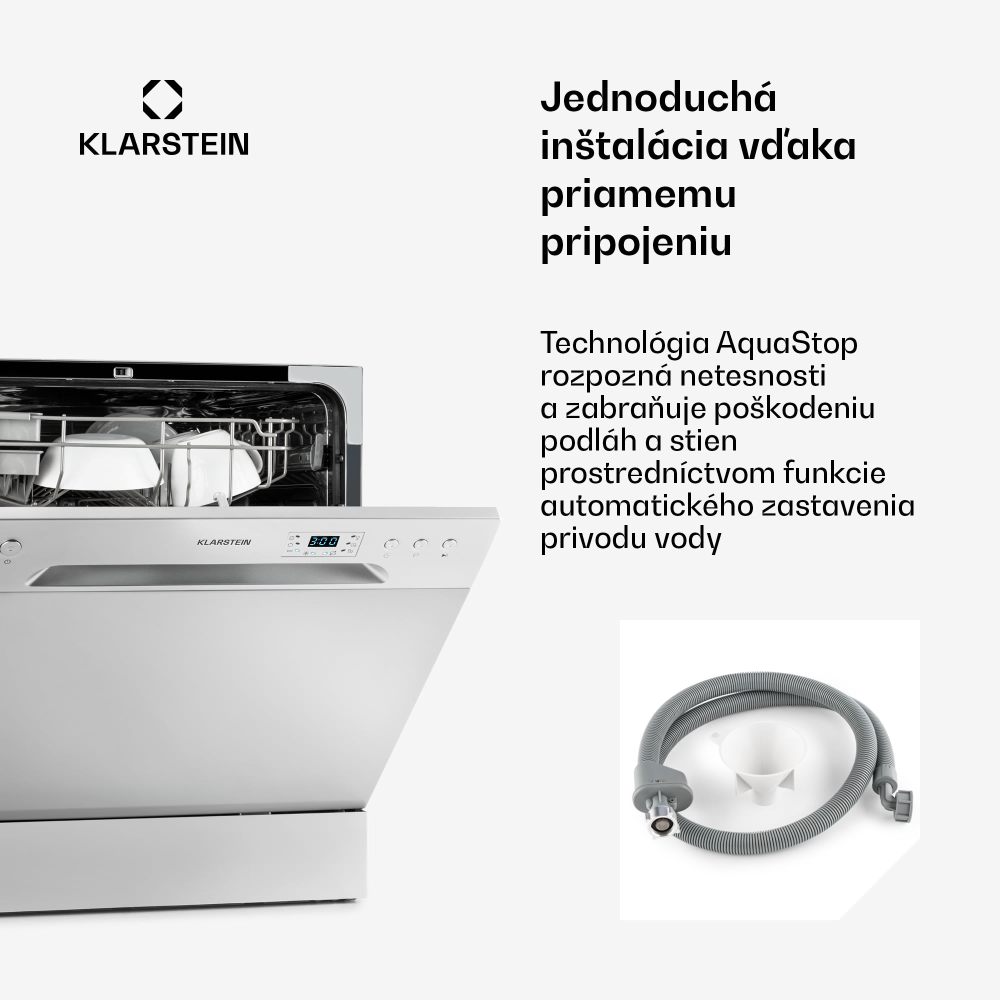 Klarstein Amazonia 8, umývačka riadu, 1620 W, na 8 súprav riadu, energet. trieda F, 49 dB – Obrázok 4
