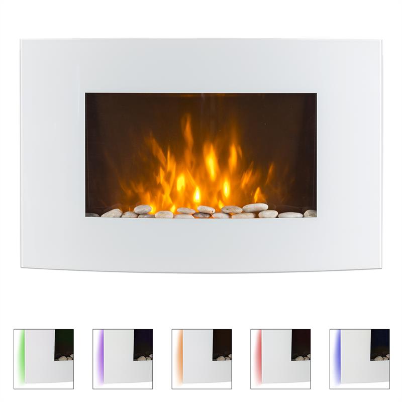 Klarstein Lausanne, elektrický krb, 2000 W, LED plamene, diaľkové ovládanie, biely – Obrázok 3