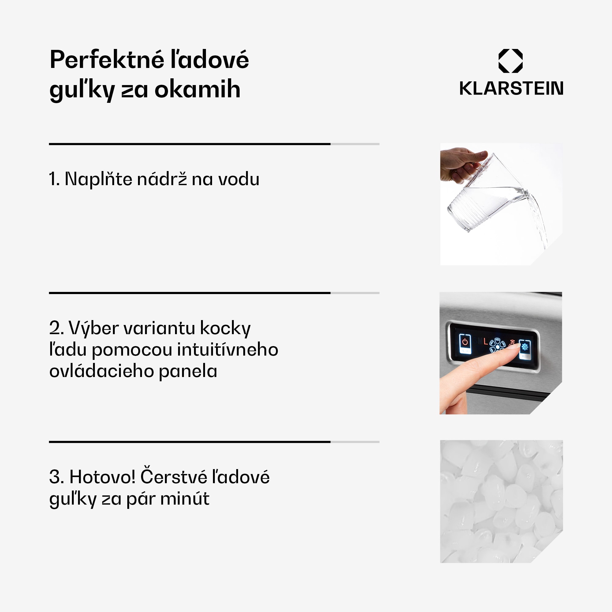 Klarstein Metropolitan, výrobník ľadu, 12 kg/24 h, digitálny displej – Obrázok 3