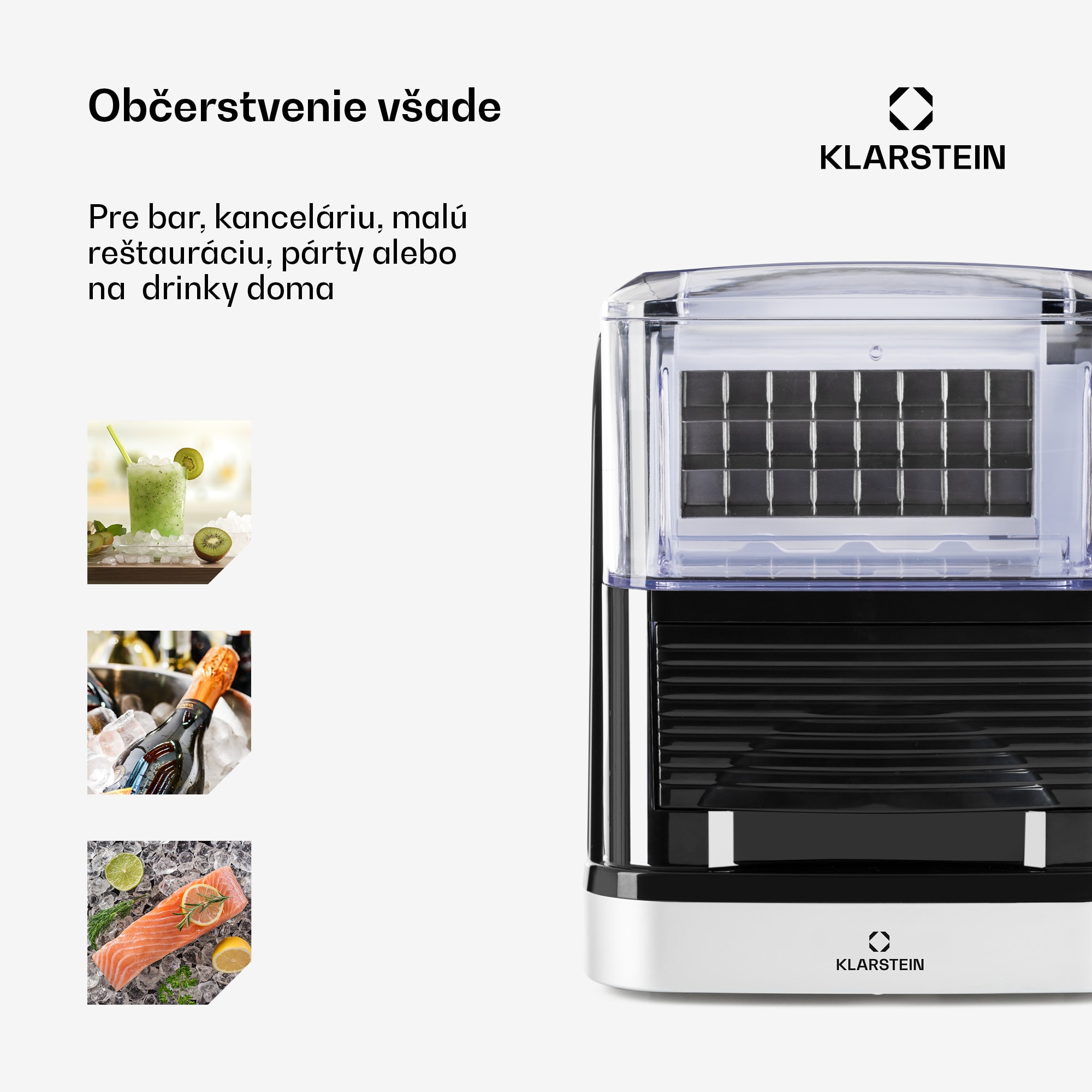 Klarstein Kristall ľadovač na ľadové kryštály 2 veľkosti 2,5l nádrž na vodu – Obrázok 4