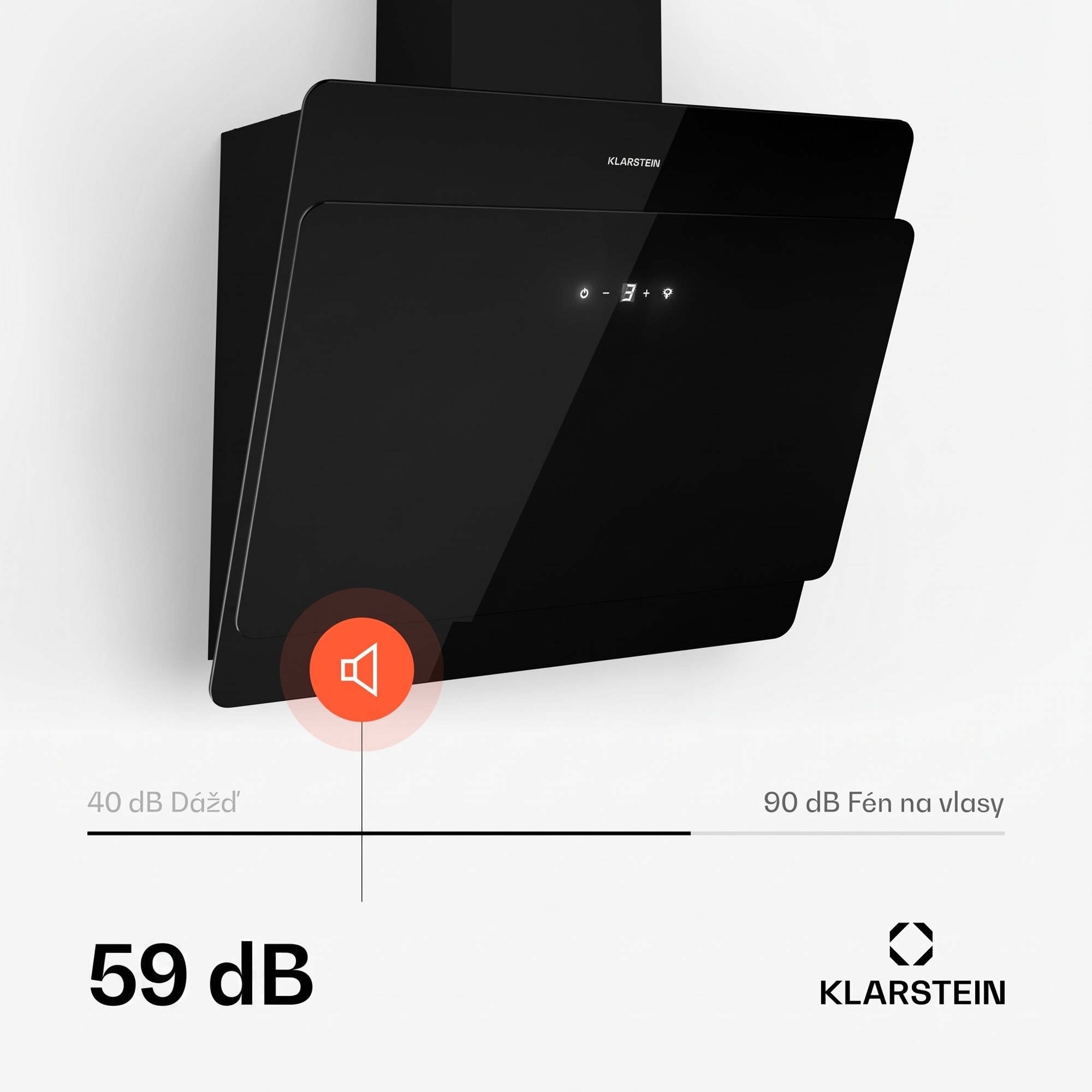 Klarstein Aurica 60, digestor, 60 cm, nástenný, 604 m³/h, LED, dotykové ovládanie, sklo, čierny – Obrázok 4