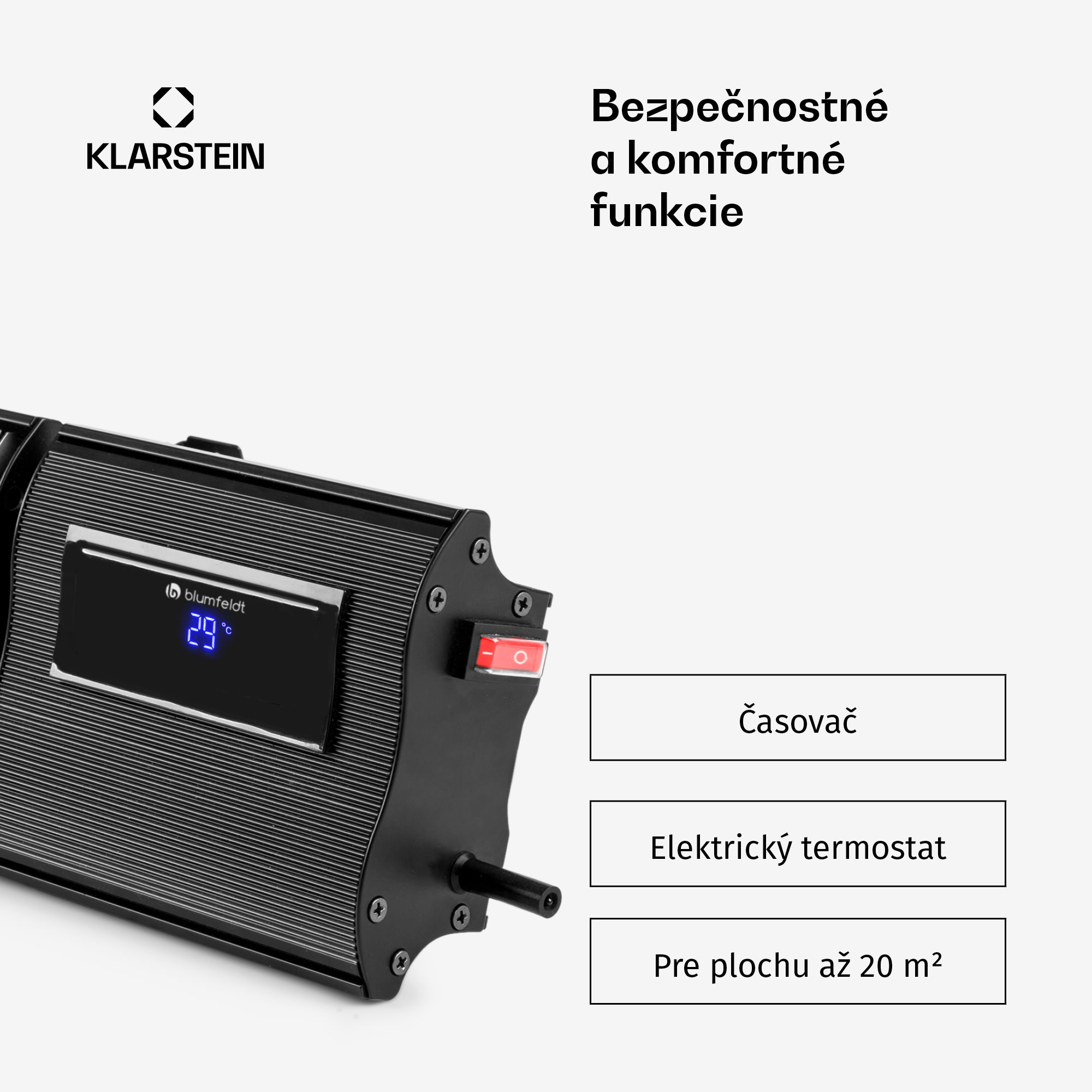 Blumfeldt Cosmic Beam Plus, infračervený terasový ohrievač, 2400 W, diaľkový ovládač, čierny – Obrázok 3
