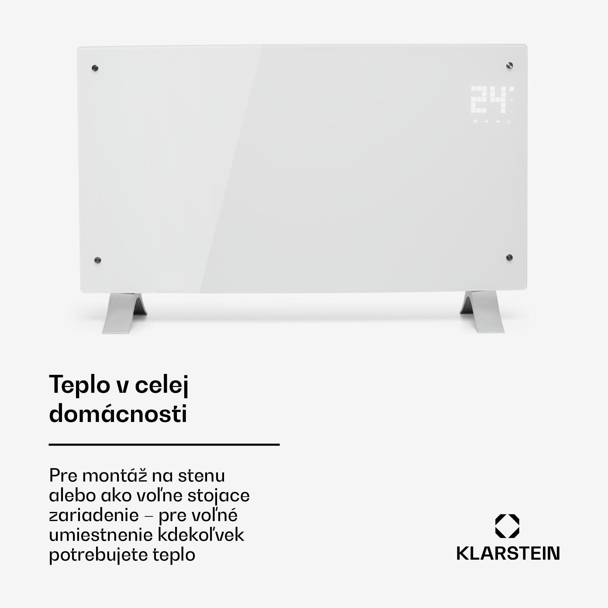 Klarstein Bornholm Curved, konvektor, 2000 W, termostat, časovač, biely – Obrázok 4