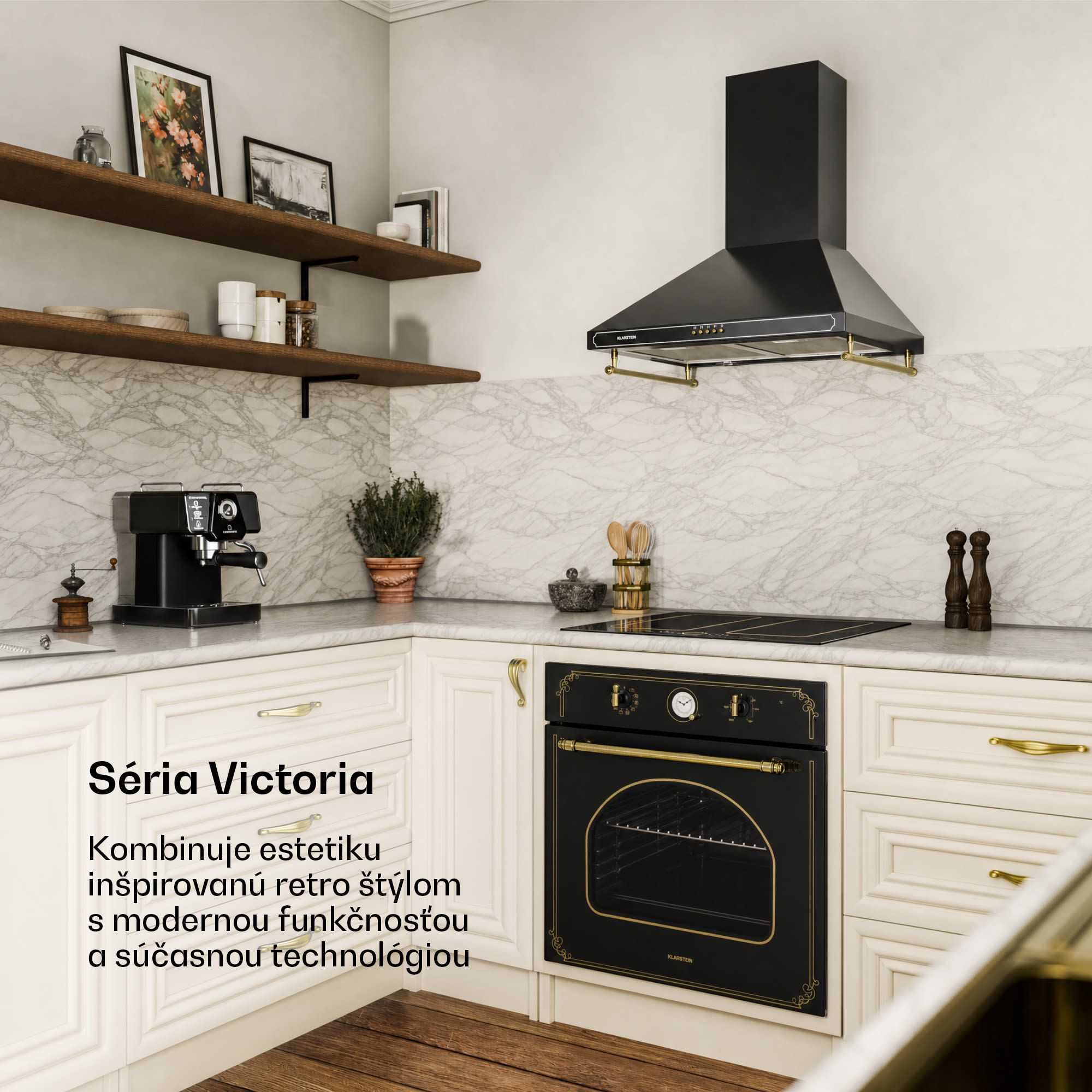 Klarstein Victoria, vstavaná rúra, retro vzhľad, 9 funkcií, 50 – 250 °C, čierna – Obrázok 2