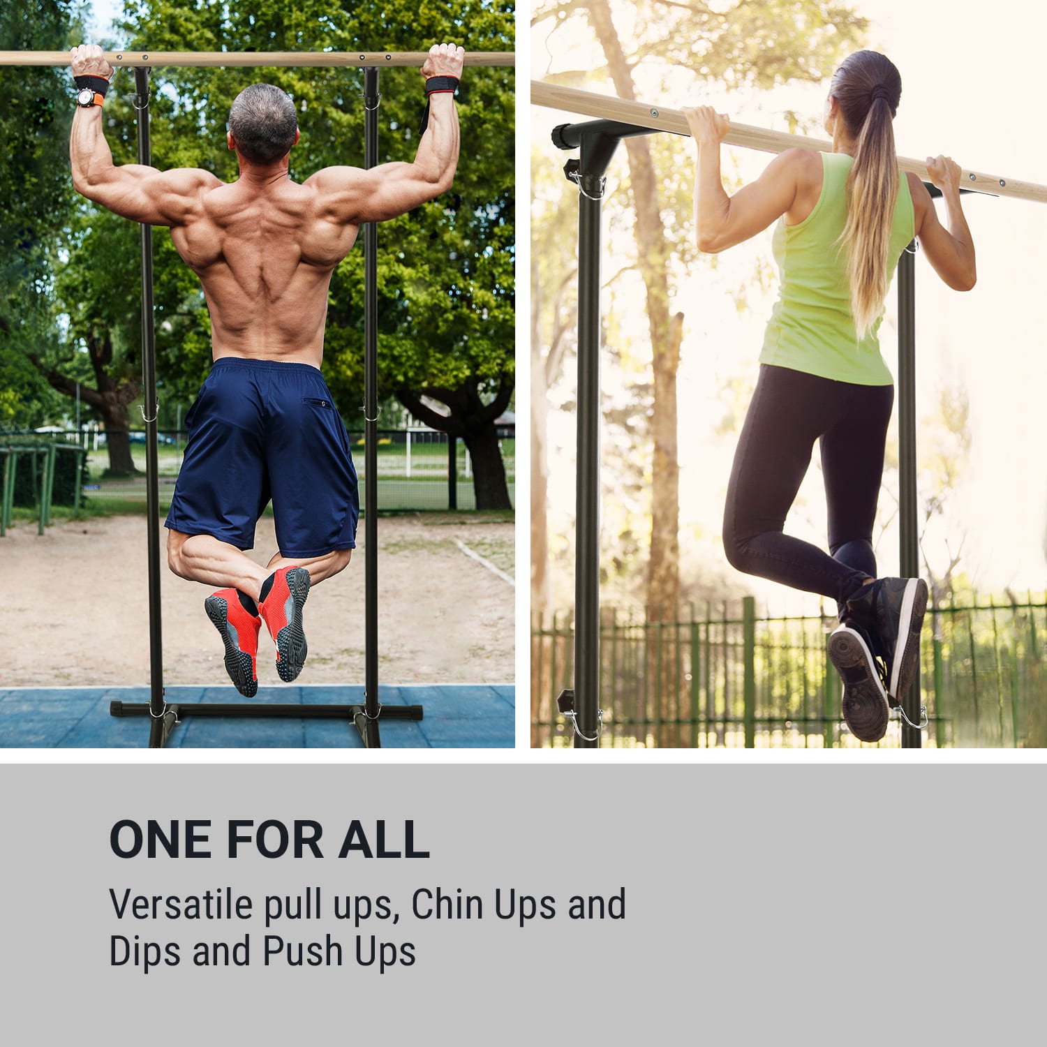 KLARFIT T-Trix, pull up stanica, MultiGym koncept, do 110 kg, prenosná taška, čierna – Obrázok 2