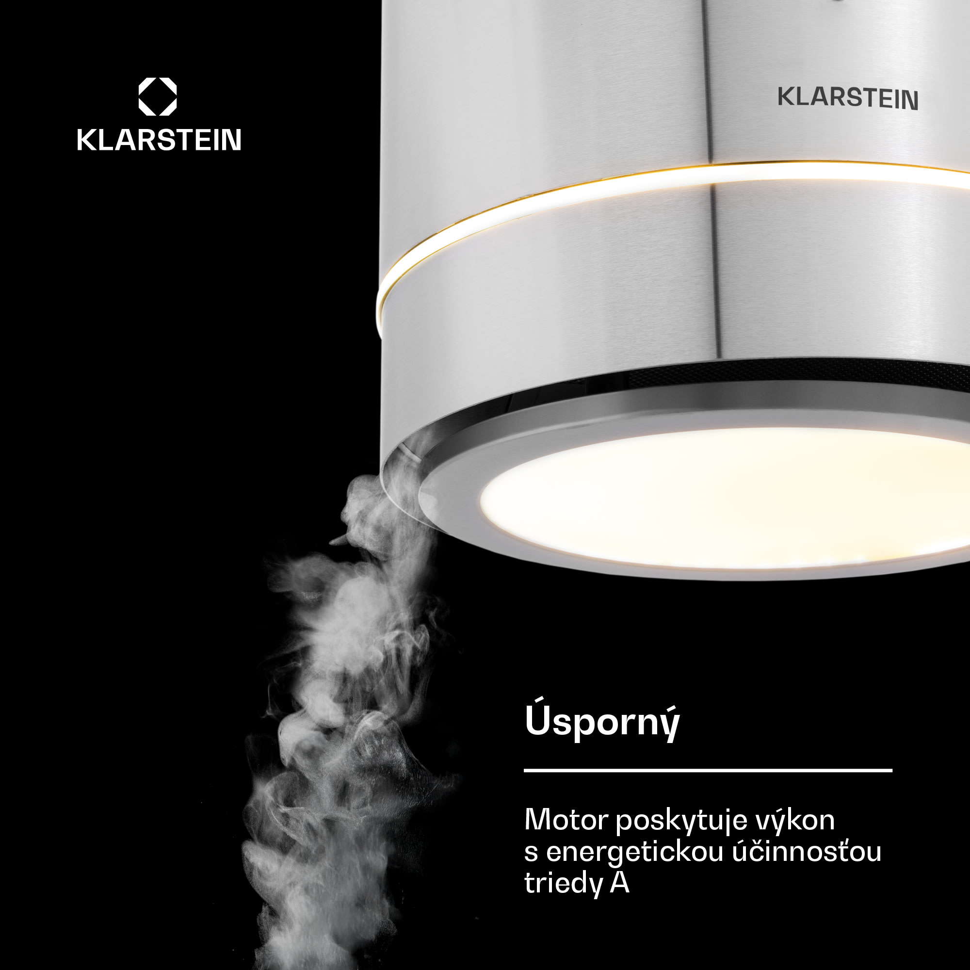 Klarstein Tron Ambience ostrovná digestorová kapucňa Ø38cm, recirkulácia, 540 m³/h, LED, nerezová oceľ – Obrázok 4