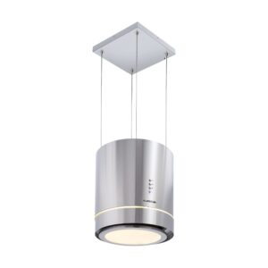 Klarstein Tron Ambience ostrovná digestorová kapucňa Ø38cm, recirkulácia, 540 m³/h, LED, nerezová oceľ