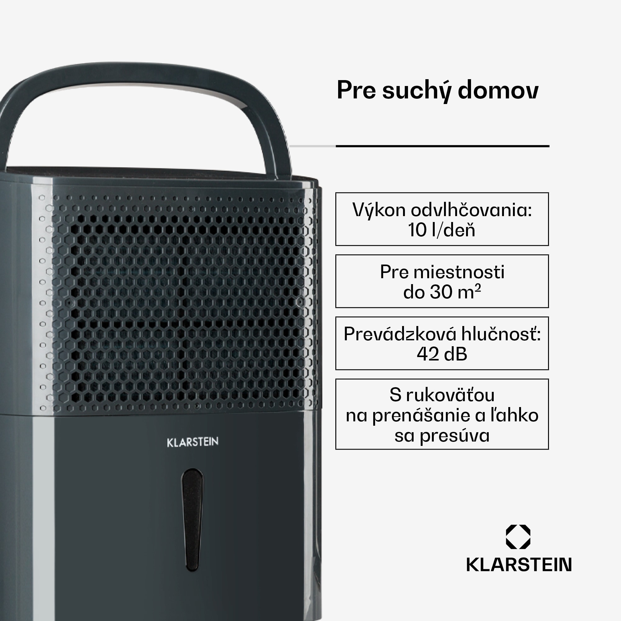 Klarstein DryFy 10 odvlhčovač vzduchu 200W 10l/deň 80 m³/h 20-30 m² – Obrázok 2