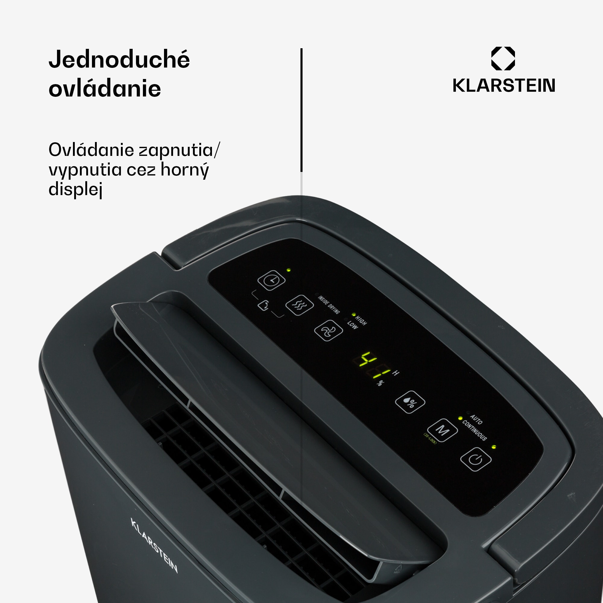 Klarstein DryFy20 Odvlhčovač vzduchu 420W 20l/d 230m³/h 35-50m² DrySelect 45dB Sivá – Obrázok 5