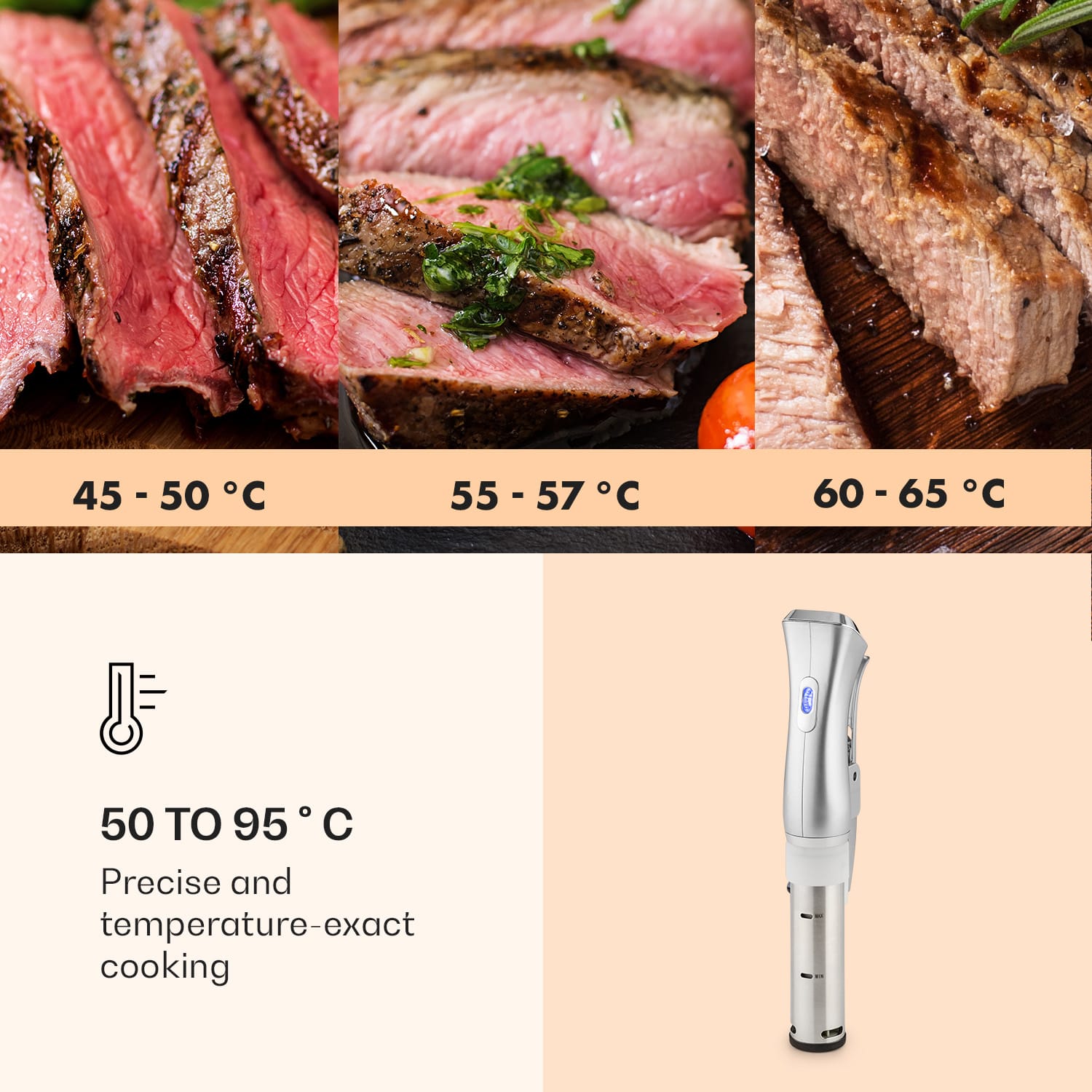Klarstein Quickstick, Sous Vide varič, 20 l, termostat, cirkulačné čerpadlo, nehrdzavejúca oceľ – Obrázok 3