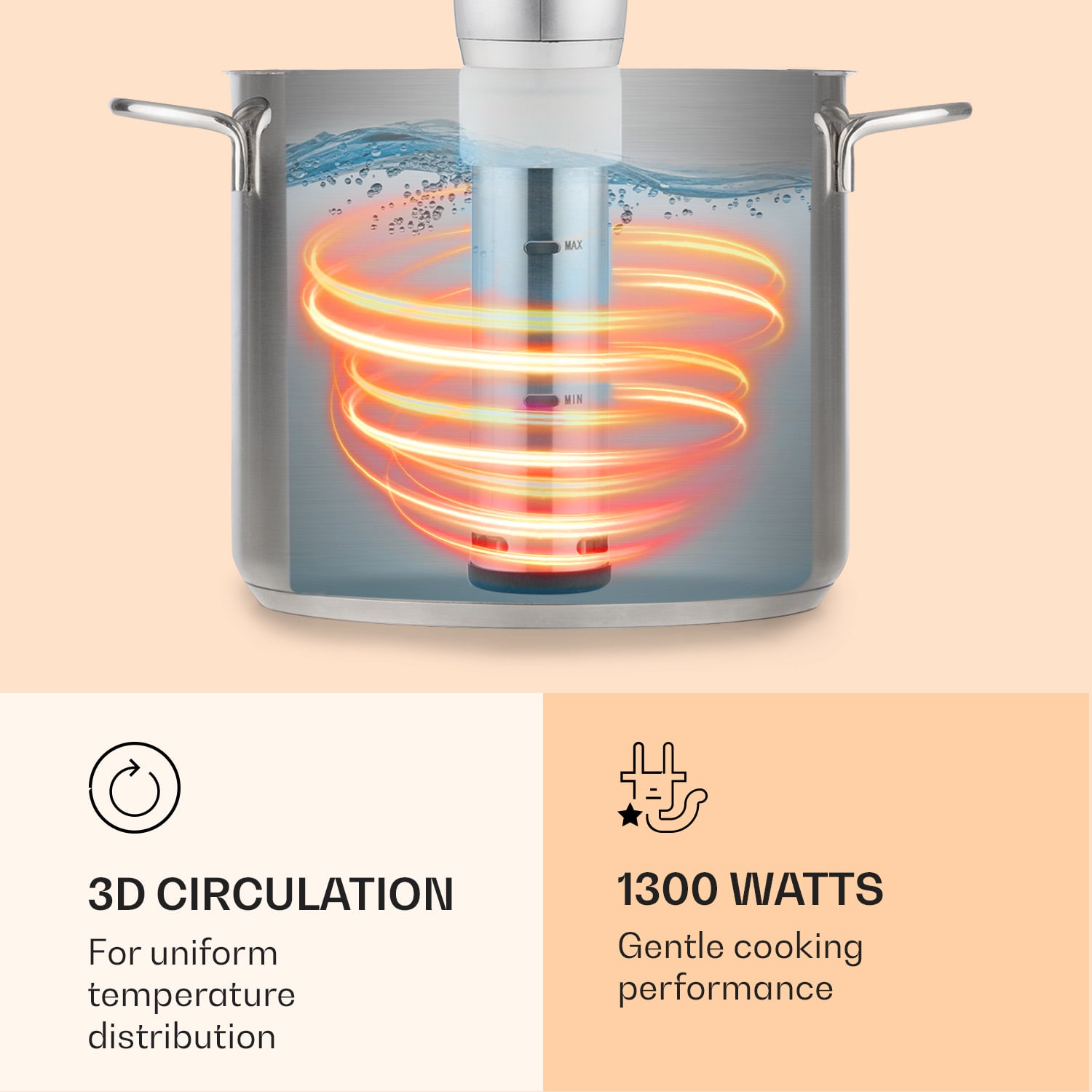 Klarstein Quickstick, Sous Vide varič, 20 l, termostat, cirkulačné čerpadlo, nehrdzavejúca oceľ – Obrázok 5