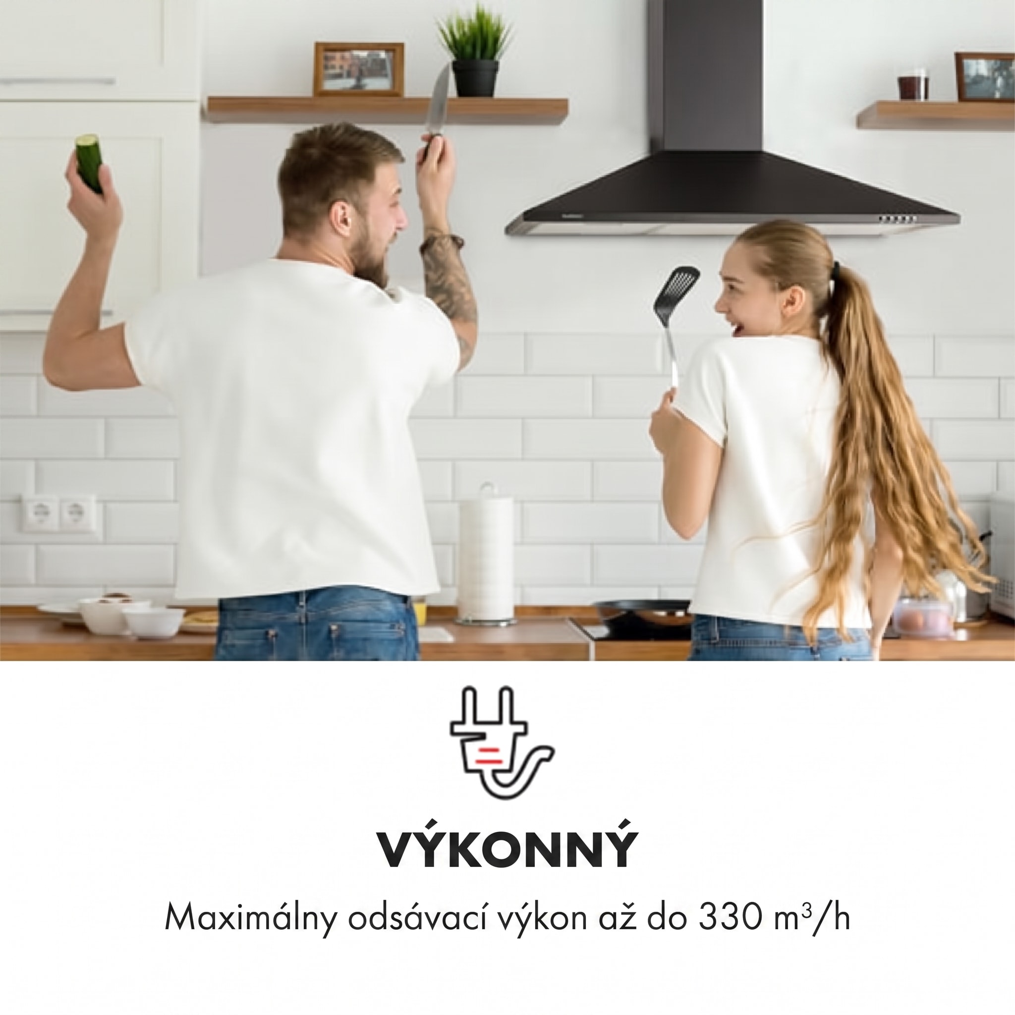 Klarstein Zugspitze 90, digestor, 90 cm, nástenný, 324 m³/h, LED, čierny – Obrázok 2