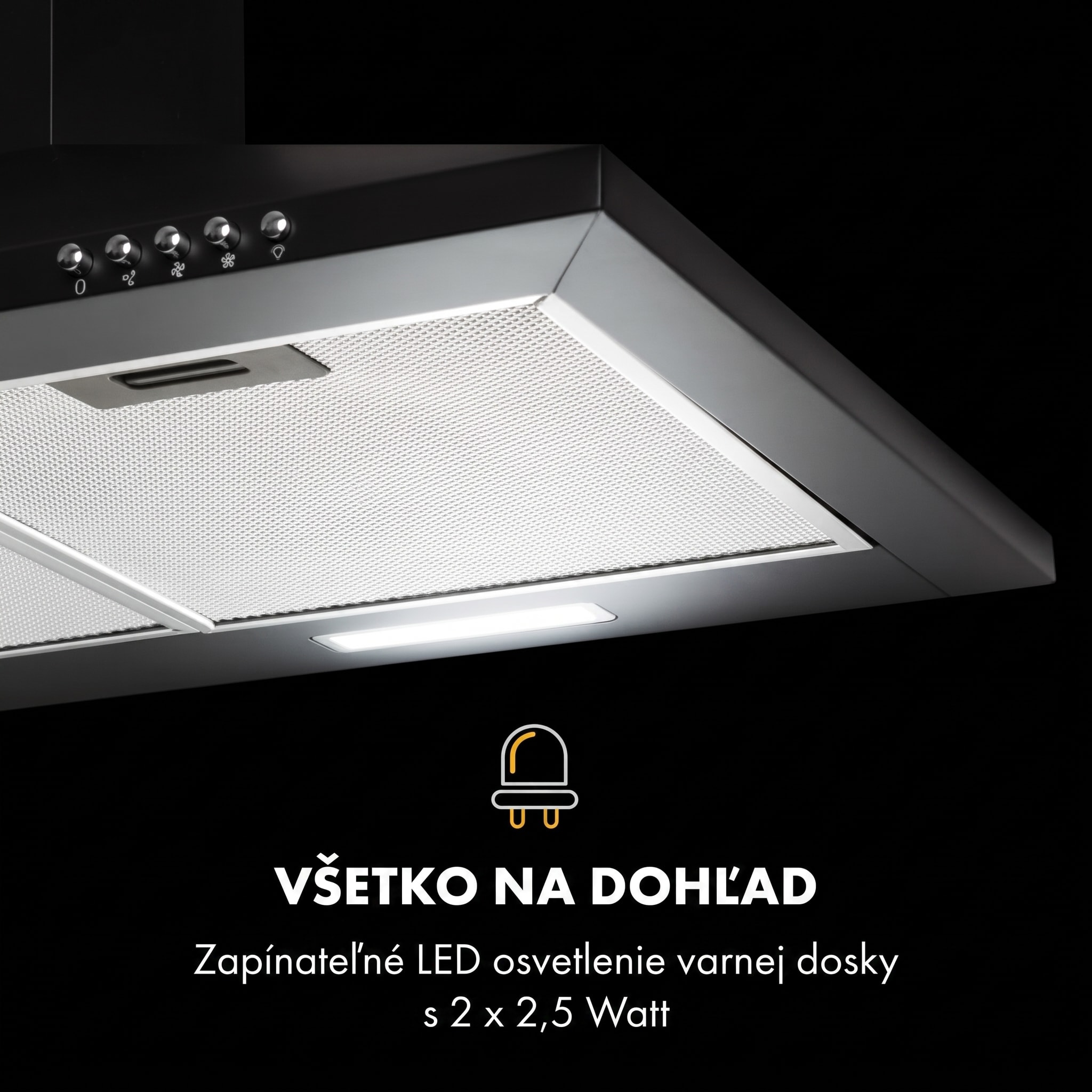 Klarstein Zugspitze 90, digestor, 90 cm, nástenný, 324 m³/h, LED, čierny – Obrázok 5
