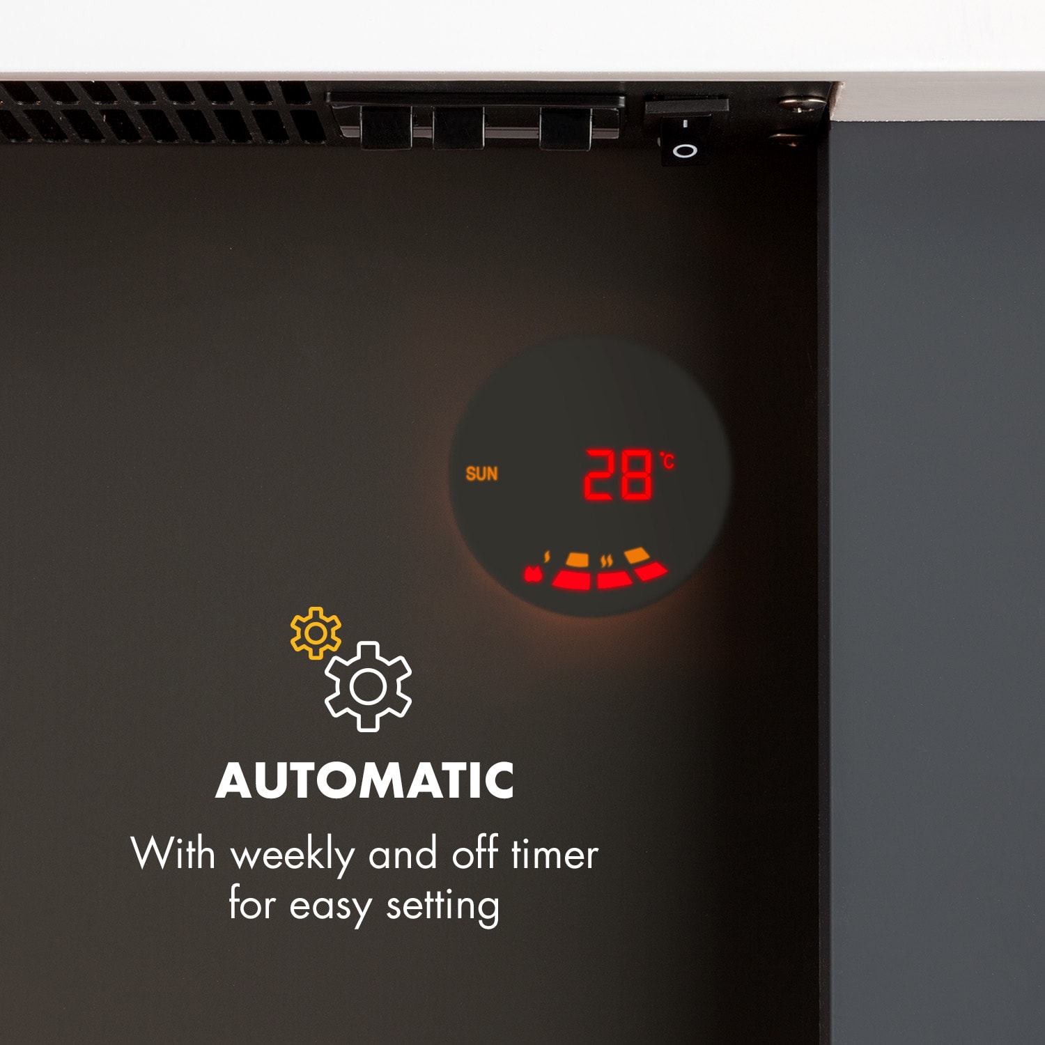 Klarstein Studio Light & Fire 2, elektrický krb, 1000/2000 W, MDF, diaľkové ovládanie, biely – Obrázok 4