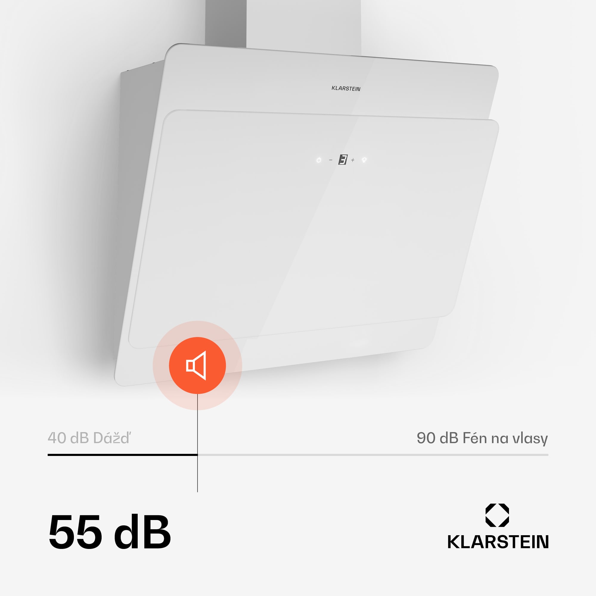 Klarstein Aurica 60, digestor, 60 cm, nástenný, 607 m³/h, LED, dotykové ovládanie, sklo, biely – Obrázok 4