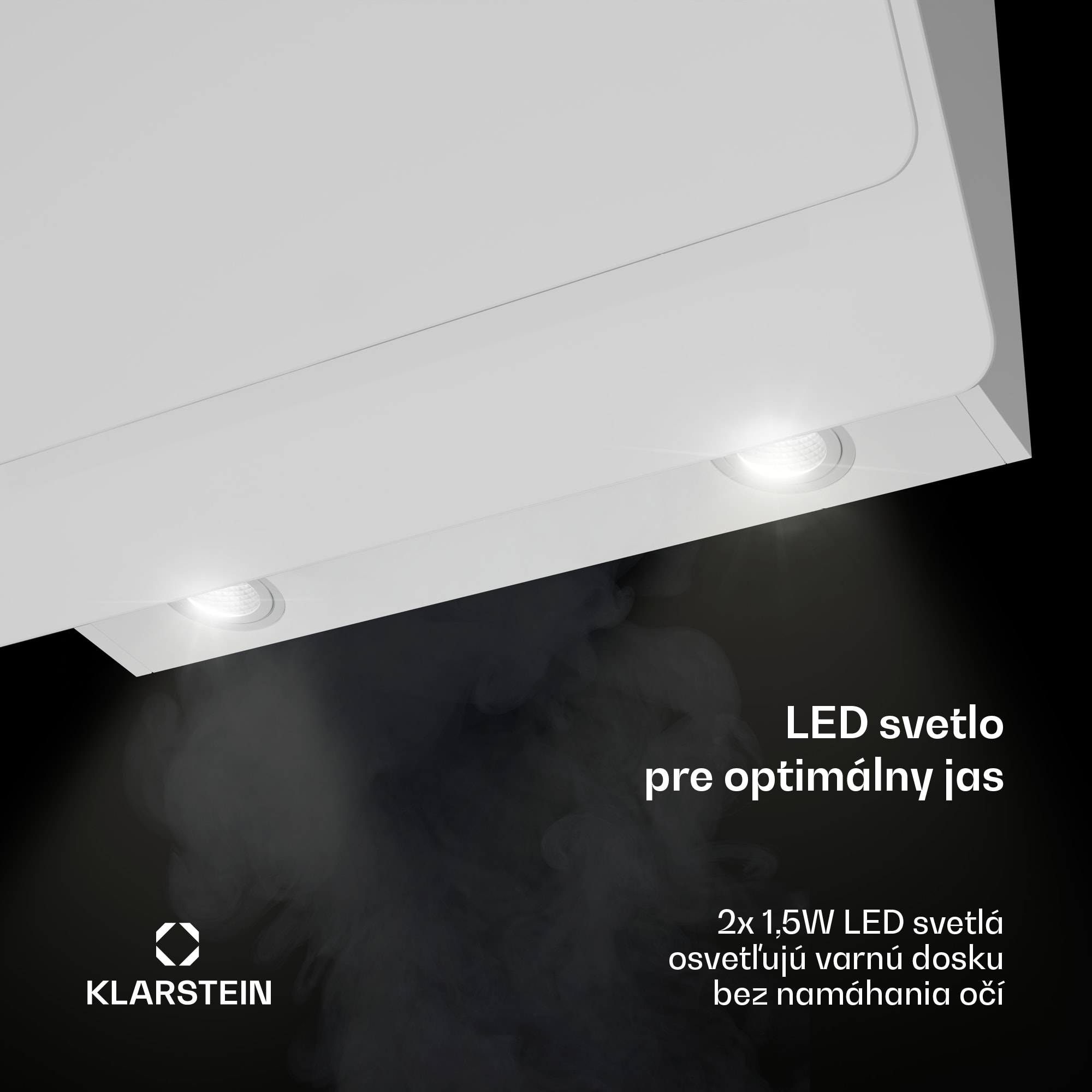 Klarstein Aurica 60, digestor, 60 cm, nástenný, 607 m³/h, LED, dotykové ovládanie, sklo, biely – Obrázok 5