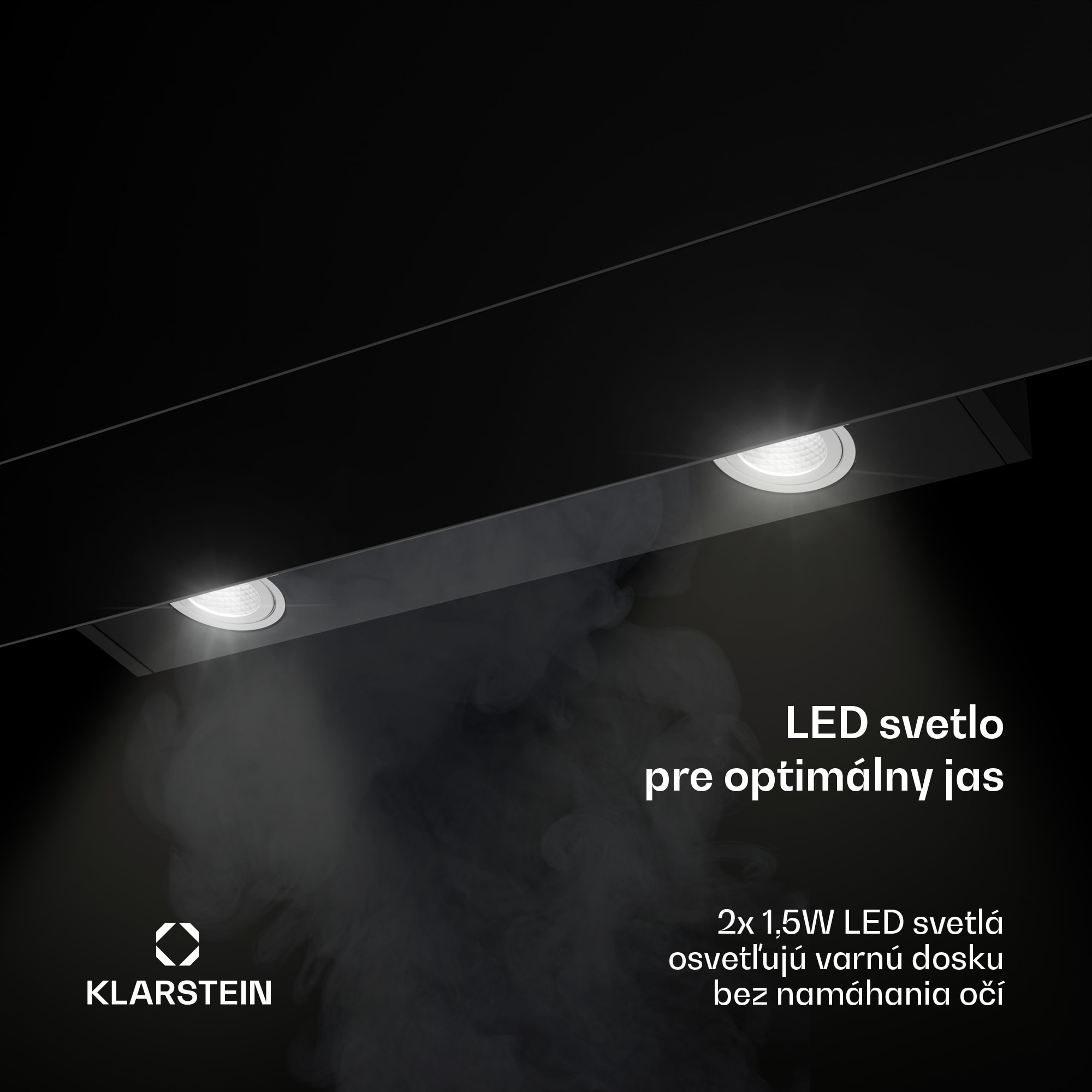 Klarstein Aurica 90, digestor, 90 cm, nástenný, 607 m³/h, LED, dotykové ovládanie, sklo, čierny – Obrázok 4