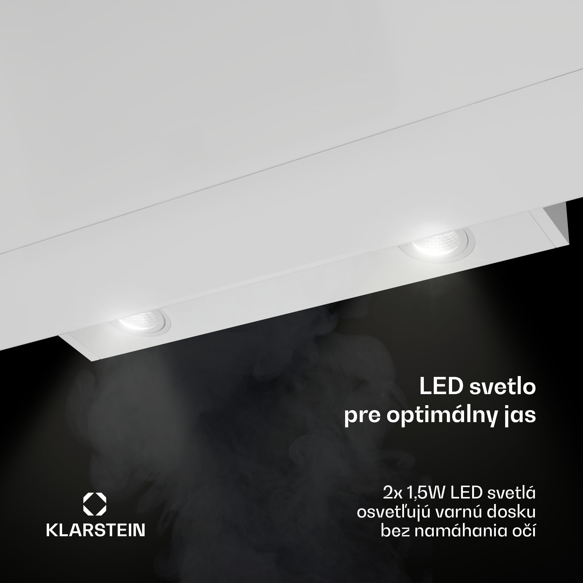 Klarstein Aurica 90, digestor, 90 cm, nástenný, 607 m³/h, LED, dotykové ovládanie, sklo, biely – Obrázok 4