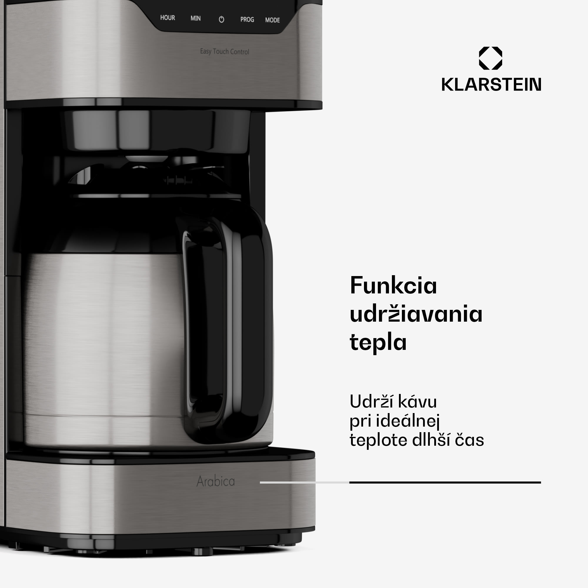 Klarstein Arabica 1.2, kávovar, 1,2 l, EasyTouch Control, strieborný – Obrázok 5