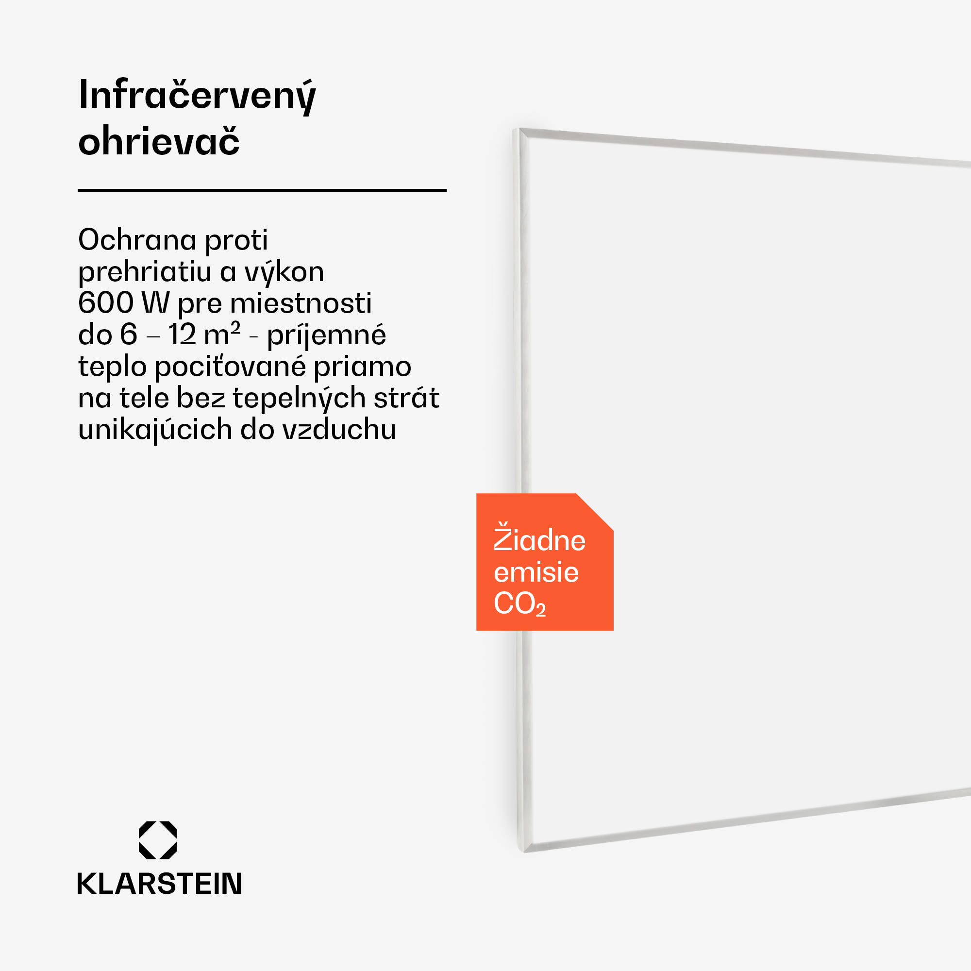 Klarstein Wonderwall 60, infračervený ohrievač, 60 x 100cm, 600 W, týždenný časovač, IP24 – Obrázok 2