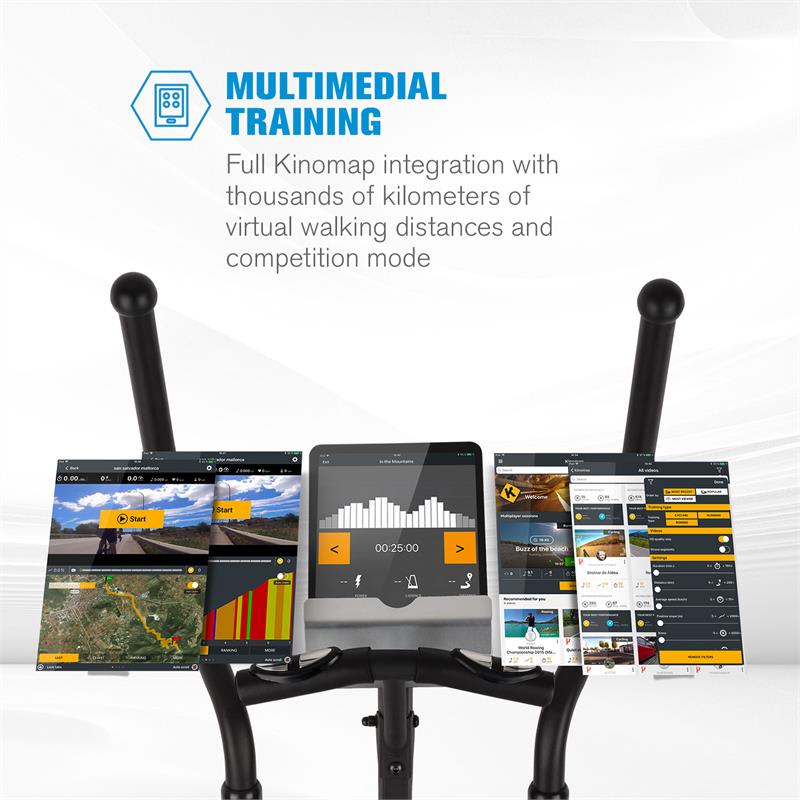 Capital Sports Helix Pro, eliptický trenažér, Bluetooth, aplikáciac Kinomap, záťažové koleso 20 kg – Obrázok 4